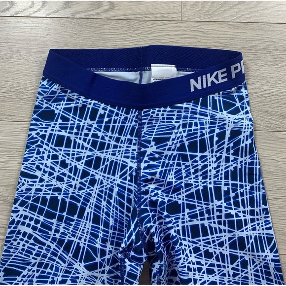 Nike Pro Cool Tracer Capri 3/4 Tights Deep Royal Blue/Game Royal/White - Picture 7 of 14